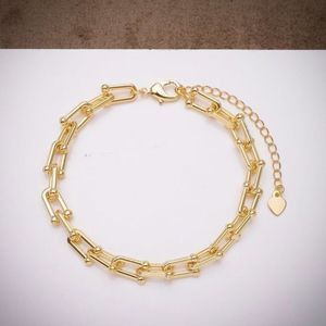 Gold Filled Horseshoe Link Chain Bracelet